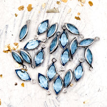 Load image into Gallery viewer, Sterling Silver &amp; Aquamarine Faceted Teardrop Charm Set-18 pieces

