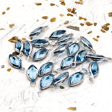 Load image into Gallery viewer, Sterling Silver &amp; Aquamarine Faceted Teardrop Charm Set-18 pieces
