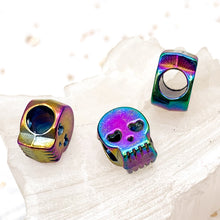 Load image into Gallery viewer, Large Hole Rainbow Skull Bead
