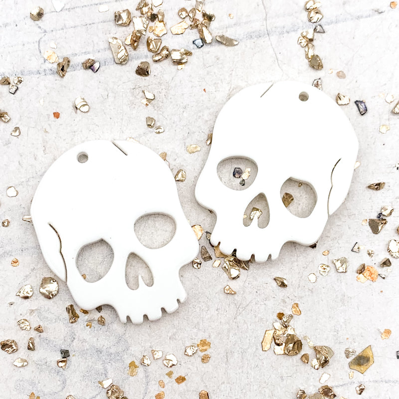 White Acrylic Skull Pair