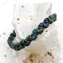 Load image into Gallery viewer, Matte Blue Green Artisan Chevron Bracelet Kit
