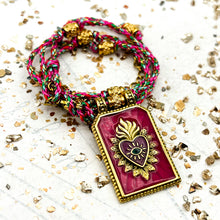 Load image into Gallery viewer, Magenta Heart Pendant Necklace- Paris Find
