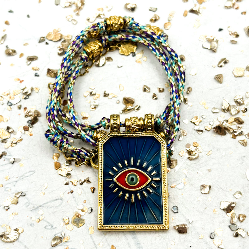 Royal Blue Eye Pendant Necklace- Paris Find