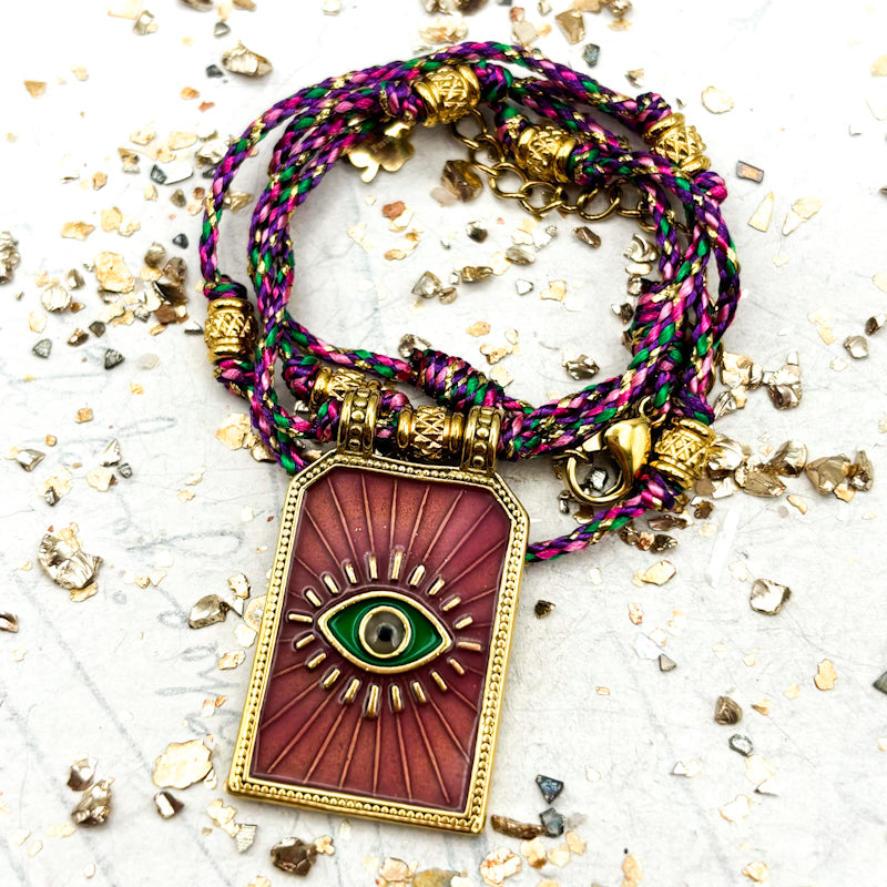 Magenta Eye Pendant Necklace- Paris Find