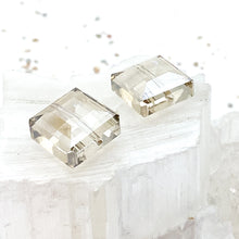 Load image into Gallery viewer, Light Smoky Square Crystal Bead Pair
