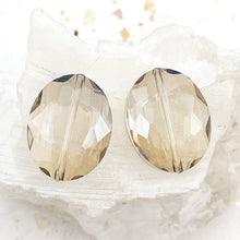 Load image into Gallery viewer, Light Smoky Oval Crystal Bead Pair
