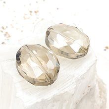 Load image into Gallery viewer, Light Smoky Oval Crystal Bead Pair
