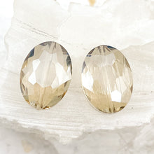 Load image into Gallery viewer, Small Light Smoky Oval Crystal Bead Pair
