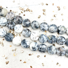 Load image into Gallery viewer, Dendritic Opal Faceted Round Gemstone Bead Strand
