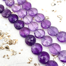 Load image into Gallery viewer, Amethyst Faceted Round Gemstone Bead Strand
