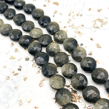 Load image into Gallery viewer, Gold Obsidian Faceted Round Gemstone Bead Strand
