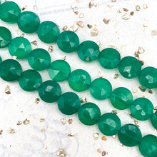 Load image into Gallery viewer, Green Onyx Faceted Round Gemstone Bead Strand
