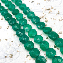 Load image into Gallery viewer, Green Onyx Faceted Round Gemstone Bead Strand
