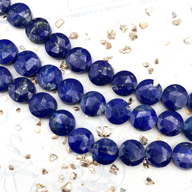 Lapis Faceted Round Gemstone Bead Strand