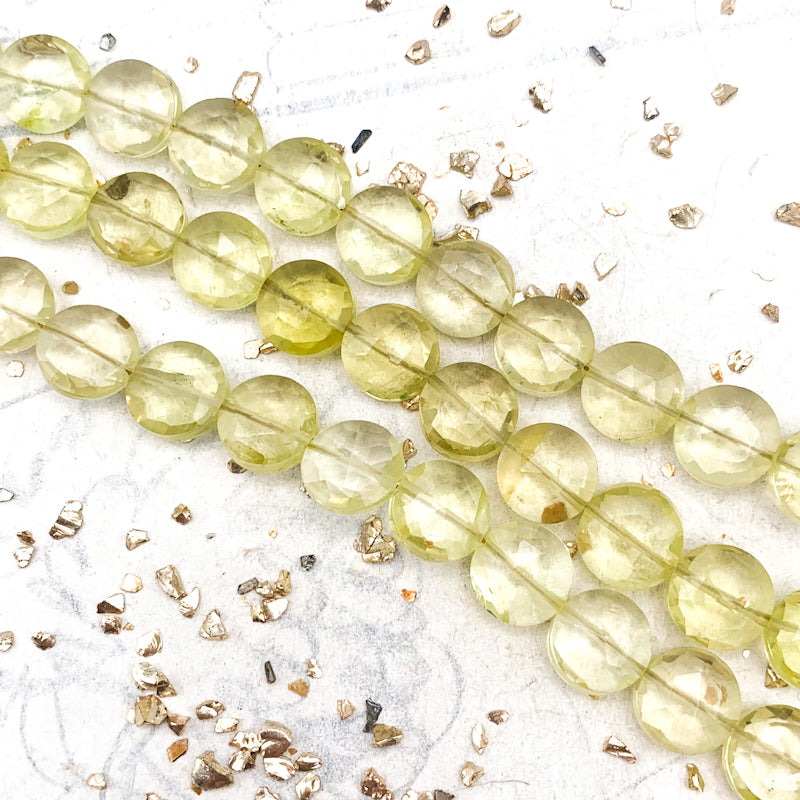 Lemon Quartz Faceted Round Gemstone Bead Strand