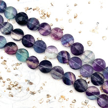 Load image into Gallery viewer, Fluorite Faceted Round Gemstone Bead Strand
