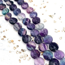 Load image into Gallery viewer, Fluorite Faceted Round Gemstone Bead Strand
