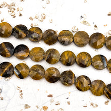 Load image into Gallery viewer, Tiger Eye Faceted Round Gemstone Bead Strand
