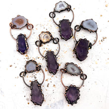 Load image into Gallery viewer, Amethyst and Druzy Agate Pendant - Rustic Rock Collection
