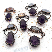 Load image into Gallery viewer, Amethyst and Druzy Agate Pendant - Rustic Rock Collection
