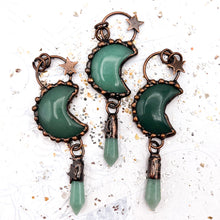 Load image into Gallery viewer, Green Aventurine Moon Pendant - Rustic Rock Collection
