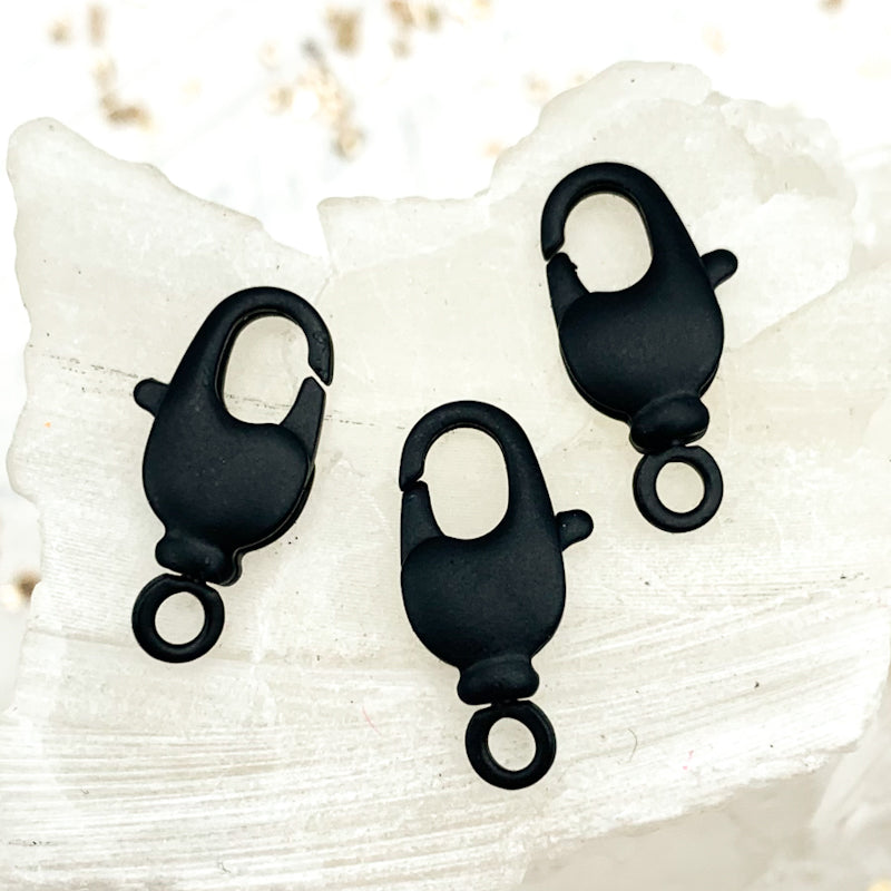 17mm Jet Matte Black Swivel Lobster Claw Clasp