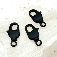 Load image into Gallery viewer, 17mm Jet Matte Black Swivel Lobster Claw Clasp
