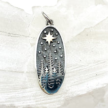 Load image into Gallery viewer, Sterling Silver Pine Tree with Bronze Star Charm

