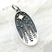 Load image into Gallery viewer, Sterling Silver Pine Tree with Bronze Star Charm
