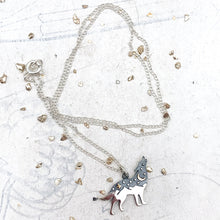 Load image into Gallery viewer, Sterling Silver Wolf Charm with Bronze Necklace
