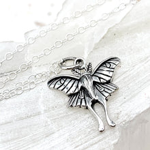 Load image into Gallery viewer, Sterling Silver Luna Moth Charm Necklace
