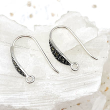 Load image into Gallery viewer, Sterling Silver Marcasite and Loop Ear Hook Pair
