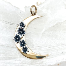 Load image into Gallery viewer, Bronze Moon with Silver Cherry Blossoms Charm
