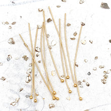 Load image into Gallery viewer, 24K Gold Plate Head Pin - 10 pcs
