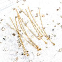 Load image into Gallery viewer, 24K Gold Plate Head Pin - 10 pcs
