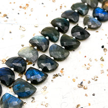 Load image into Gallery viewer, Calibrated Labradorite Half Moon Gemstone Bead Strand
