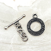 Load image into Gallery viewer, Sterling Silver Carpet Granulation Toggle Clasp
