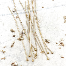 Load image into Gallery viewer, 14K Shiny Gold Plated Head Pin - 10 pcs
