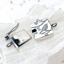 Load image into Gallery viewer, Sterling Silver Bird Print Box Clasp
