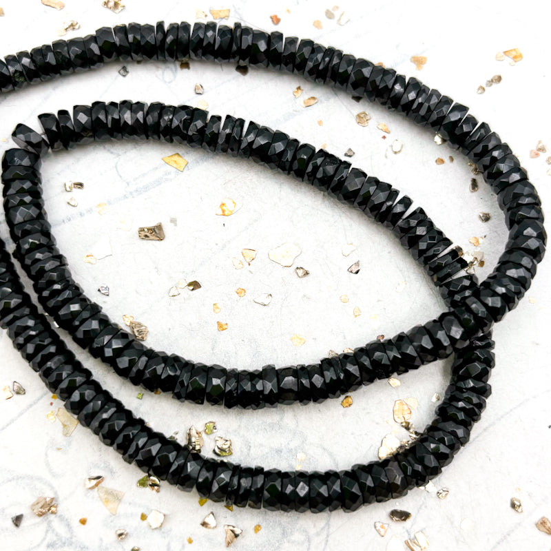 Black Spinal Gemstone Bead Strand