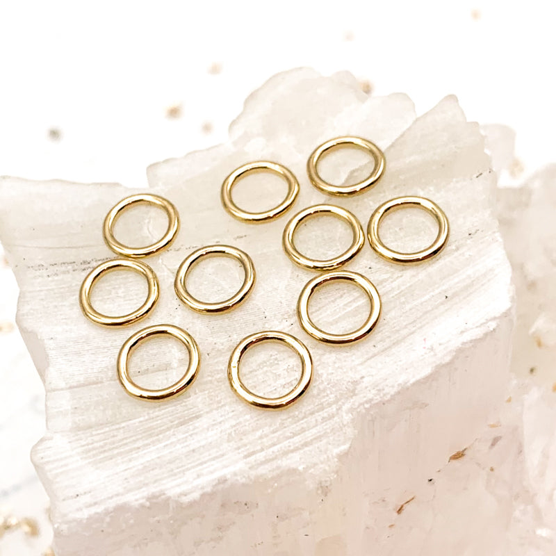 14K Shiny Gold Plated Jump Rings - 10 pcs