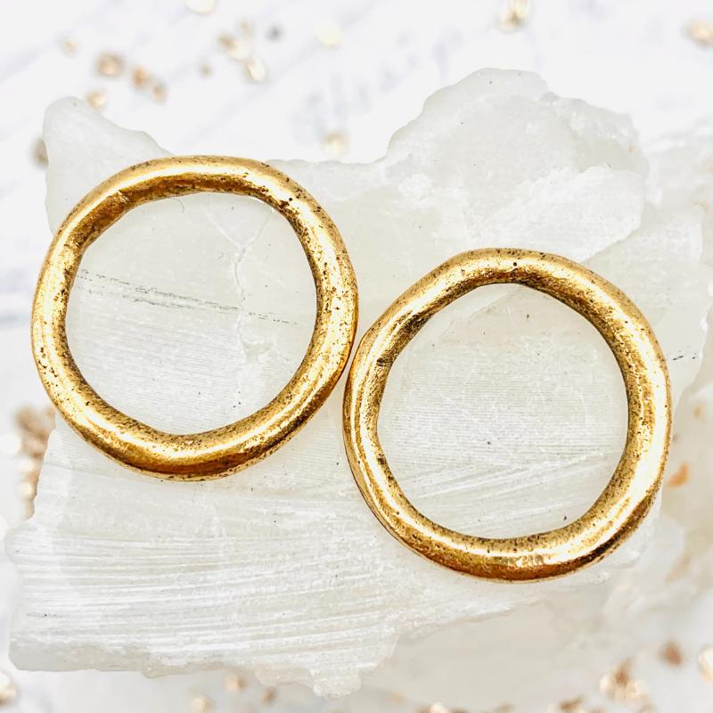 21mm Gold Medium Circle Hoop Pair