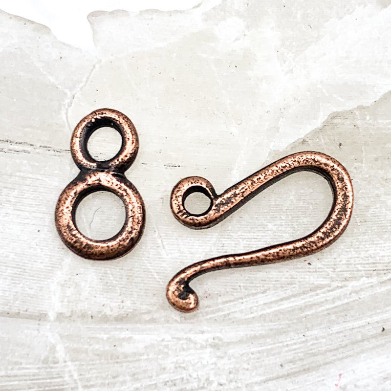 Antique Copper Hook and Eye Clasp