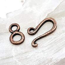 Load image into Gallery viewer, Antique Copper Hook and Eye Clasp
