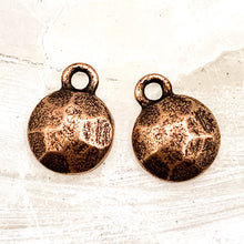 Load image into Gallery viewer, 9mm Faceted Antique Copper Charm Pair
