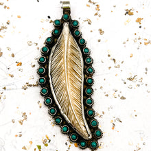 Load image into Gallery viewer, Turquoise Feather Pendant - Tucson Find
