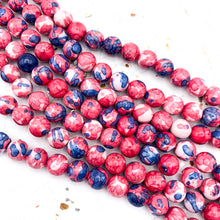 Load image into Gallery viewer, 8mm Berry Field Dyed Fossil Round Bead Strand
