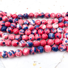 Load image into Gallery viewer, 8mm Berry Field Dyed Fossil Round Bead Strand
