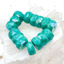 Load image into Gallery viewer, Faceted Heishi Sea Green with AB Finish
