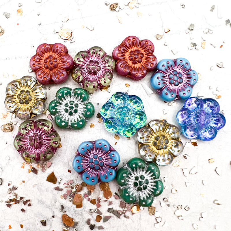 Lovely Spring Flowers Pairs Bead Mix